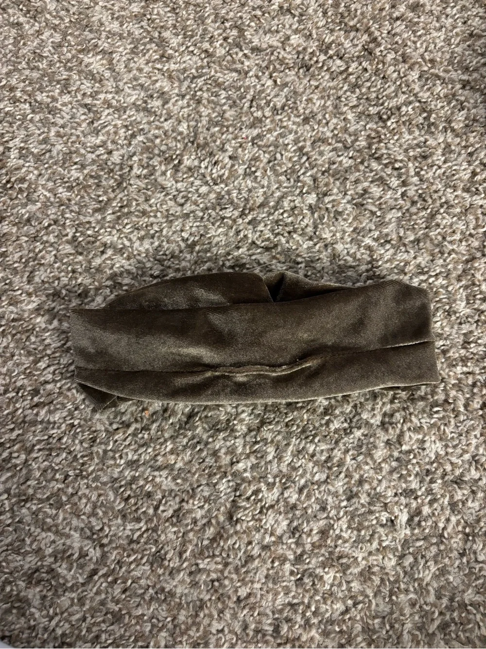 Velvet Twisted Headband in Olive Brown
